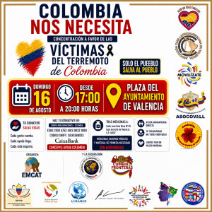 CONCENTRACION POR LAS VICTIMS DEL TERREMOTO EN COLOMBIA